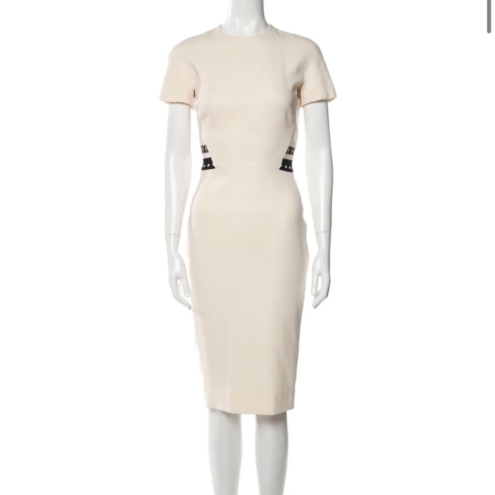 Victoria Beckham Short Sleeve Crew Neck Dress.